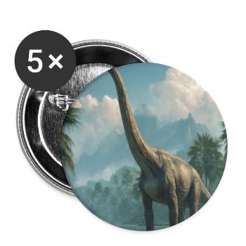 Dino Dawn Longneck - Buttons groß 56 mm (5er Pack) - Weiß - Vorne