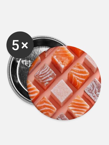 Lachs Tile Candy Grid - Buttons groß 56 mm (5er Pack) - Weiß