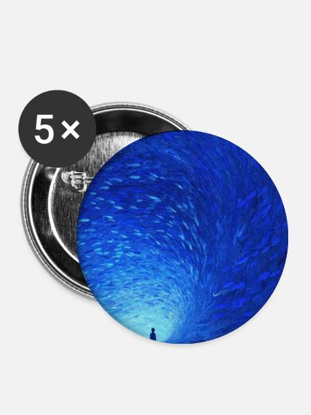 Azure Spiral Portal - Buttons groß 56 mm (5er Pack) - Weiß