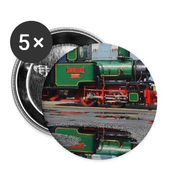 Steam Locomotive Reflection - Buttons large 2.2''/56 mm (5-pack) - white - Front