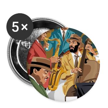 club de jazz - Lot de 5 grands badges (56 mm) - blanc - Devant