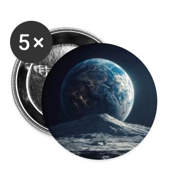 Aufstieg der Erde über dem gefrorenen Mond - Buttons groß 56 mm (5er Pack) - Weiß - Vorne