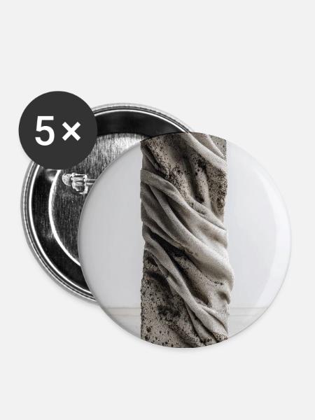 Betonader verdrehtes Gewebe - Buttons groß 56 mm (5er Pack) - Weiß