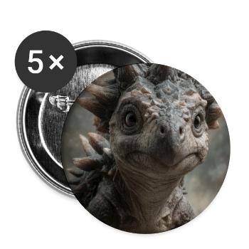 Portrait du Petit Stégosaure - Lot de 5 grands badges (56 mm) - blanc - Devant