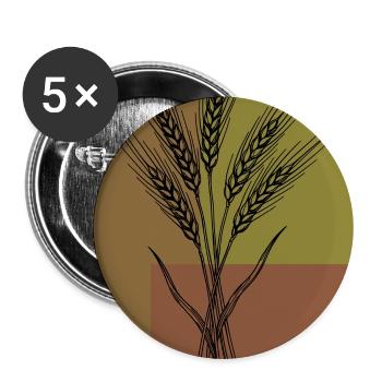 Weizen Ähren Line Art – Botanisches Design - Buttons groß 56 mm (5er Pack) - Weiß - Vorne