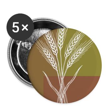 Weizen Ähren Line Art – Naturmotiv - Buttons groß 56 mm (5er Pack) - Weiß - Vorne