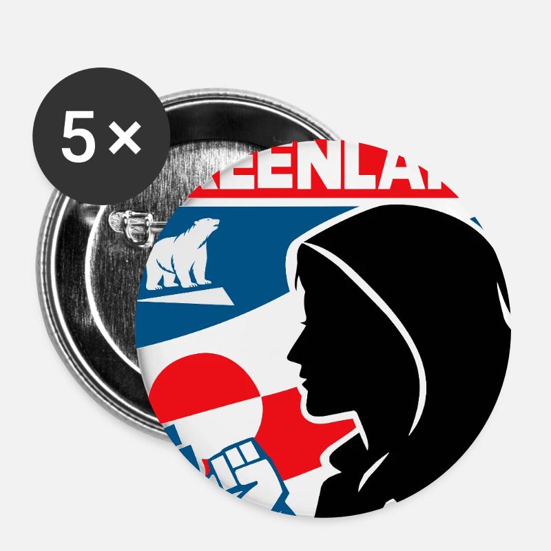 Free Greenland - Buttons large 2.2''/56 mm (5-pack) - white