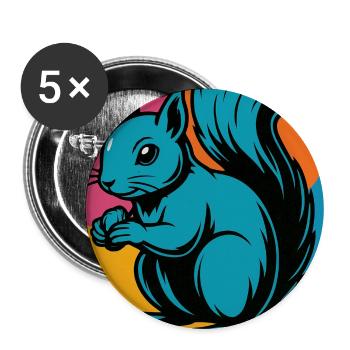 Colorful Squirrel Pop Art - Buttons large 2.2''/56 mm (5-pack) - white - Front