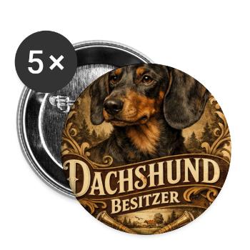 Proud Dachshund Owner Vintage Dachshund Holder - Buttons large 2.2''/56 mm (5-pack) - white - Front