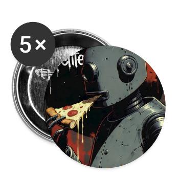 Retro Robot Humor Illustration - Buttons large 2.2''/56 mm (5-pack) - white - Front
