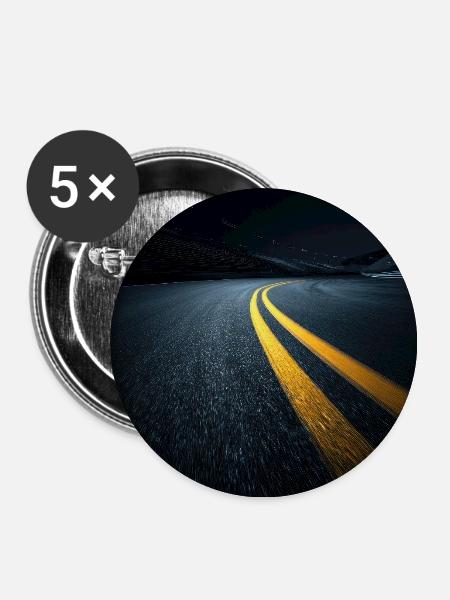 Mitternachtsstraßenperspektive - Buttons groß 56 mm (5er Pack) - Weiß