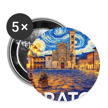 Prato, Italien. - Buttons groß 56 mm (5er Pack) - Weiß - Vorne