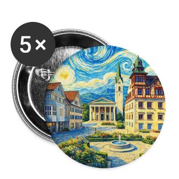Dornbirn, Austria - Buttons large 2.2''/56 mm (5-pack) - white - Front