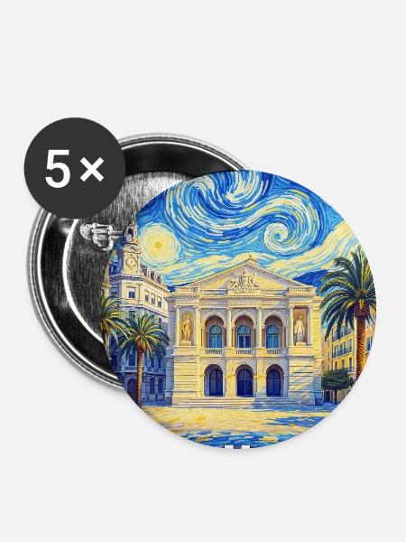 Toulon, Frankreich - Buttons groß 56 mm (5er Pack) - Weiß