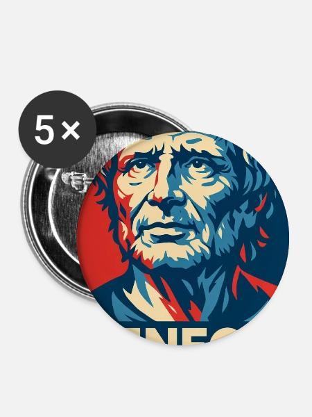 Seneca Pop Art Porträt - Buttons groß 56 mm (5er Pack) - Weiß
