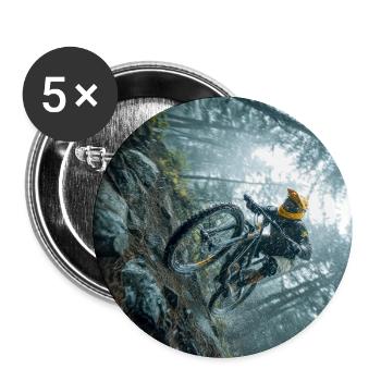 Winterwald-MTB-Quest - Buttons groß 56 mm (5er Pack) - Weiß - Vorne