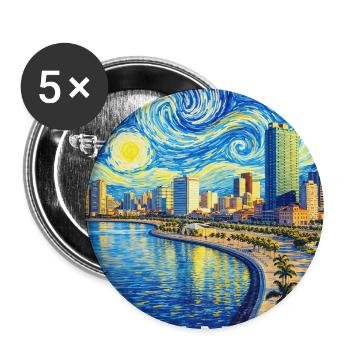 Luanda Evening Star Coastal Poetry - Buttons large 2.2''/56 mm (5-pack) - white - Front