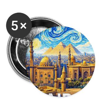 Les Nuits du Caire : Pyramides et étoiles - Lot de 5 grands badges (56 mm) - blanc - Devant