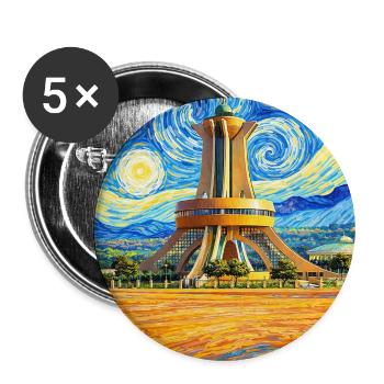 Ouagadougou Burkina Faso Starry Night - Buttons groß 56 mm (5er Pack) - Weiß - Vorne