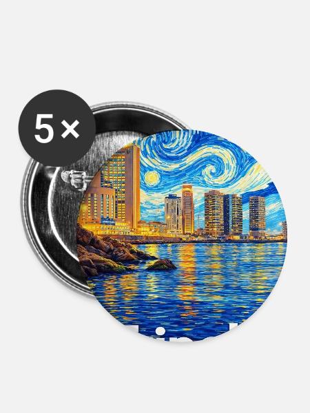 Tripoli Libya Starry Night - Buttons groß 56 mm (5er Pack) - Weiß