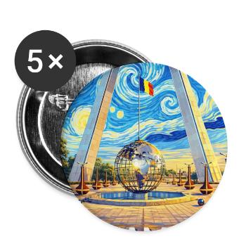N-Djamena Chad Starry Night - Buttons large 2.2''/56 mm (5-pack) - white - Front