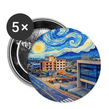 Monrovia Liberia Starry Night - Buttons groß 56 mm (5er Pack) - Weiß - Vorne