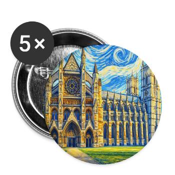Westminster Abbey Sternennacht Stil - Buttons groß 56 mm (5er Pack) - Weiß - Vorne
