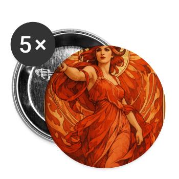 Aries Fire Star in Art Nouveau Style - Buttons large 2.2''/56 mm (5-pack) - white - Front
