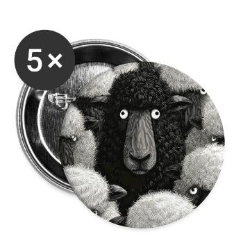 Midnight Herd Portrait - Buttons large 2.2''/56 mm (5-pack) - white - Front