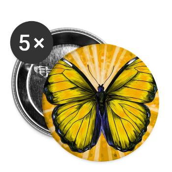 Schmetterling - Buttons groß 56 mm (5er Pack) - Weiß - Vorne