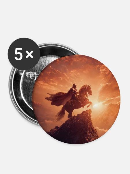 Dawn Rider auf dem Grat - Buttons groß 56 mm (5er Pack) - Weiß