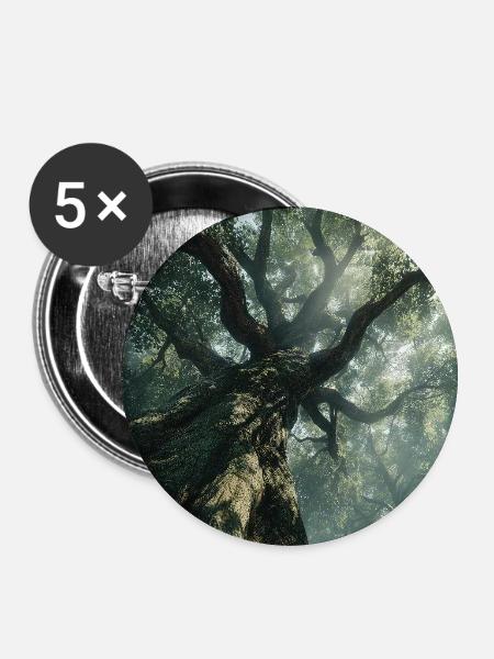 Uraltes Waldlicht - Buttons groß 56 mm (5er Pack) - Weiß