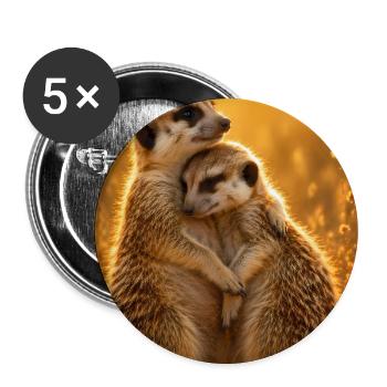 Meerkat Hug - Buttons large 2.2''/56 mm (5-pack) - white - Front