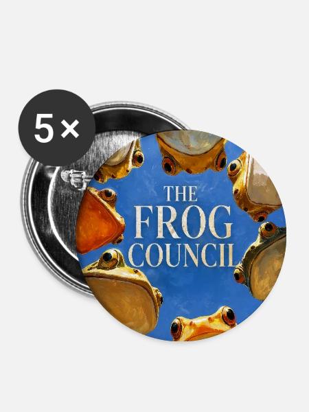Der Frosch-Ratskreis - Buttons groß 56 mm (5er Pack) - Weiß
