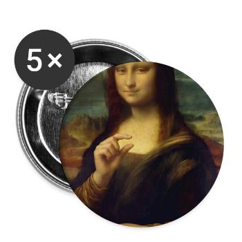 Mona Lisa Banana Scale - Buttons large 2.2''/56 mm (5-pack) - white - Front
