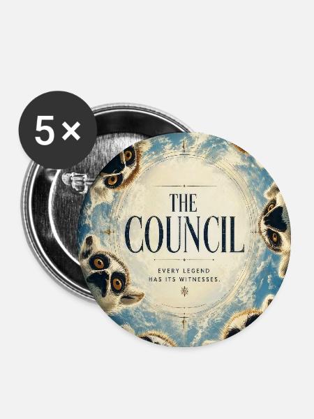 Der Eulenrat – Mystic Circle - Buttons groß 56 mm (5er Pack) - Weiß