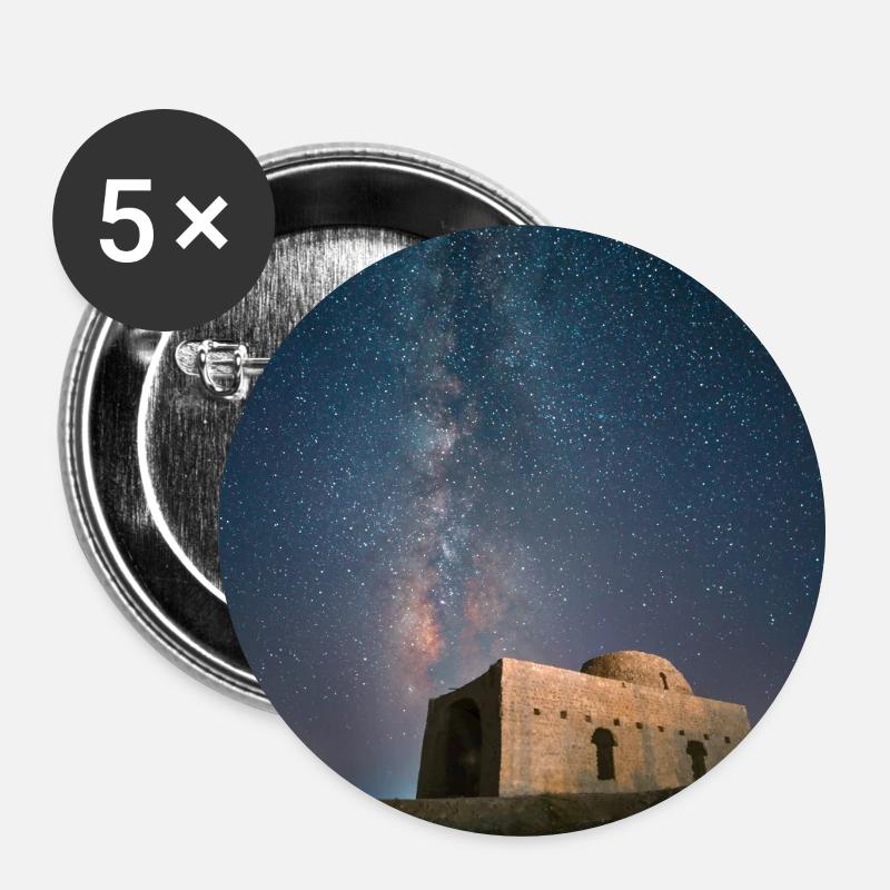 Milky Way Over Ruins Nightscape - Buttons large 2.2''/56 mm (5-pack) - white
