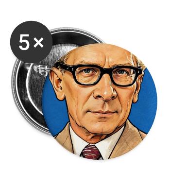 Caricature d’Erich Honecker (format affiche) - Lot de 5 grands badges (56 mm) - blanc - Devant