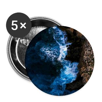 Coastal surf in the evening light - Buttons large 2.2''/56 mm (5-pack) - white - Front