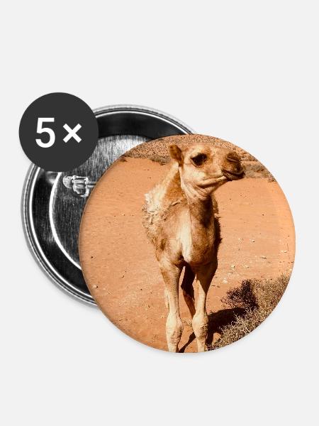 Wüstenkamel in der Sonne - Buttons groß 56 mm (5er Pack) - Weiß