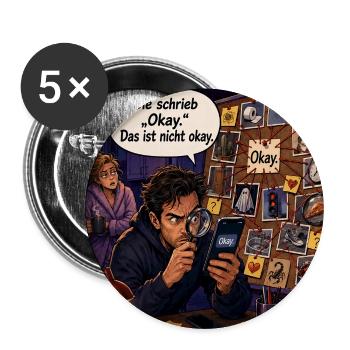 Sternzeichen Skorpion - Wenn „Okay“ nicht okay ist - Buttons groß 56 mm (5er Pack) - Weiß - Vorne
