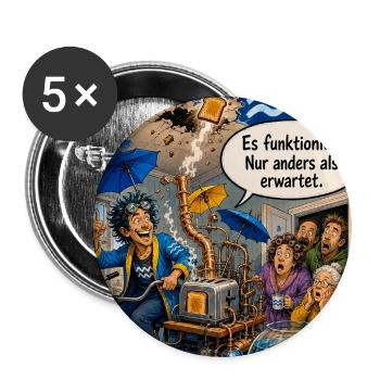 Sternzeichen Wassermann - Anders ist volle Absicht - Buttons groß 56 mm (5er Pack) - Weiß - Vorne