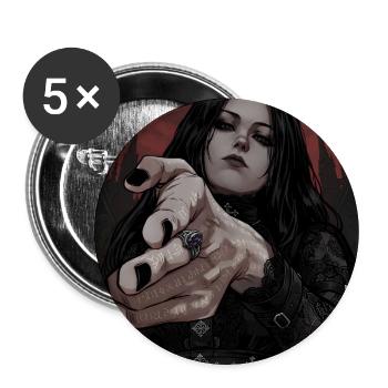 Gothic Pose: Seductive Darkness - Buttons large 2.2''/56 mm (5-pack) - white - Front