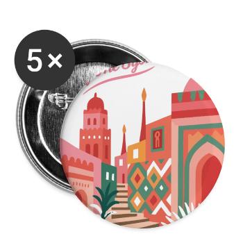 Algeria Off The System – Colorful Landscape - Buttons large 2.2''/56 mm (5-pack) - white - Front