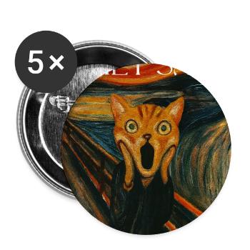 And Then They Said PSPSPS - Scream - Cat Edition - Buttons groß 56 mm (5er Pack) - Weiß - Vorne