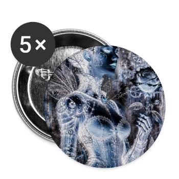 Negative Steampunk Pink - Buttons groß 56 mm (5er Pack) - Weiß - Vorne