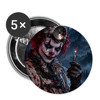 Unheimlicher Clown-Chirurg – Halloween-Horror - Buttons groß 56 mm (5er Pack) - Weiß - Vorne