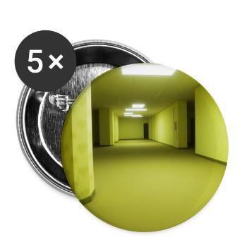 The Backrooms Yellow Wallpaper Print | Creepypasta - Buttons groß 56 mm (5er Pack) - Weiß - Vorne