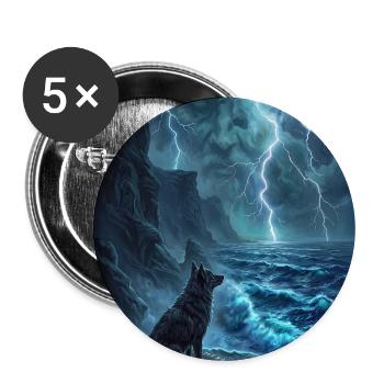 Sturmwolf-Aussichtspunkt - Buttons groß 56 mm (5er Pack) - Weiß - Vorne