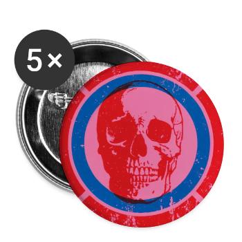Pink Skull - Buttons groß 56 mm (5er Pack) - Weiß - Vorne